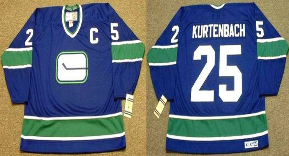 2019 Men Vancouver Canucks 25 Kurtenbach Blue CCM NHL jerseys